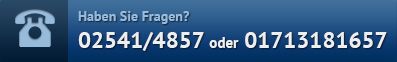 Fragen? Telefon: 02541 / 4857 oder 01713 181657